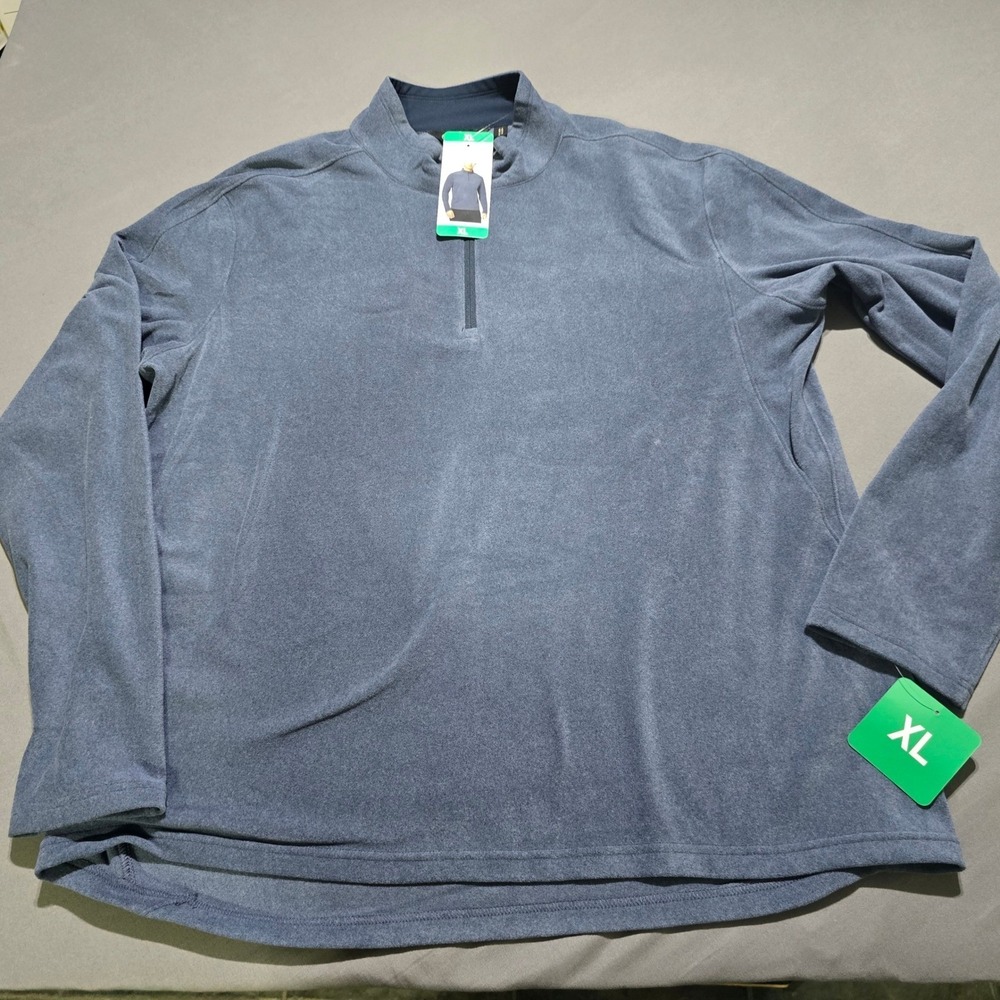 new Mondetta Outdoor Project Quarter Zip Pullover Mens XL Blue Fleece Stretch